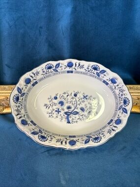Sone China Blue Danube Japan 10” Oval Serving Vegetable Bowl Blue Onion Pattern